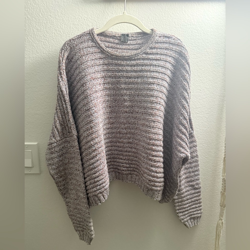 SAM. Ribbed Knit Sweater - Cream and Gray
